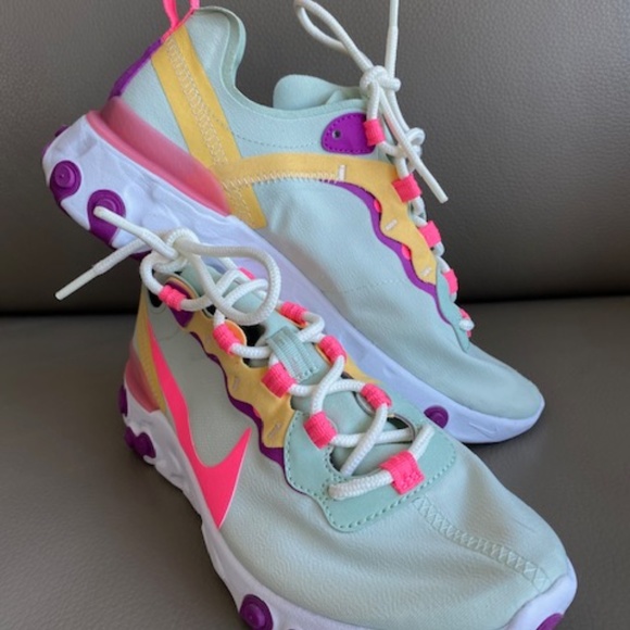 Nike React Element 55 sneakers running shoes US 7 Pistachio Frost - like NEW - Picture 5 of 16